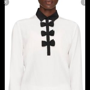 Never-worn Kate Spade blouse - creamy white with black trim